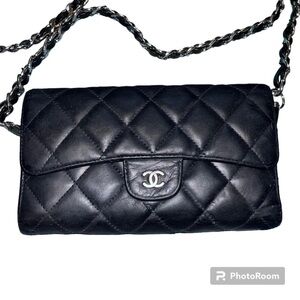 CHANEL WOC Wallet on Chain Black Quilted Lambskin Leather